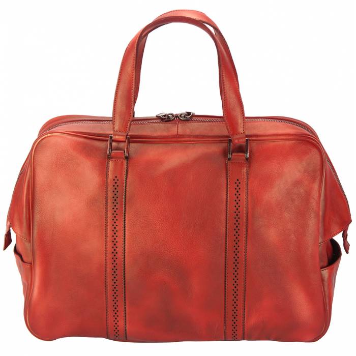 Italian Artisan Danilo Vintage Leather Travel Bag Made In Italy Unisex