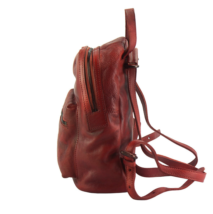 Italian Artisan Teresa Womens Vintage Leather Backpack Made In Italy