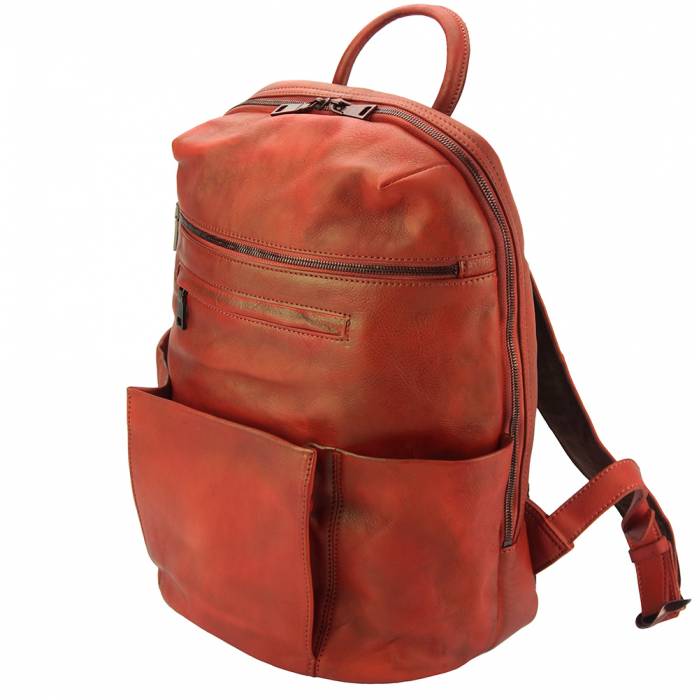 Italian Artisan Tiziano Backpack in Vintage Calfskin Leather Made In Italy Unisex