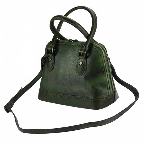 Italian Artisan Womens Handcrafted Bowling Genuine Vintage Cow Leather Handbag Made In Italy - Oasisincentives