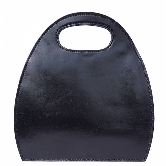 Italian Artisan Womens Handmade Luxury Semi Oval Handbag With Built-in Handle Made Of Genuine Calf Leather Made In Italy