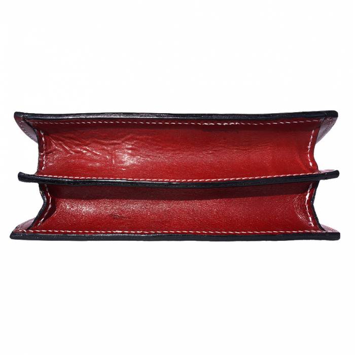 Italian Artisan Womens Handmade Luxury Semi Oval Handbag With Built-in Handle Made Of Genuine Calf Leather Made In Italy