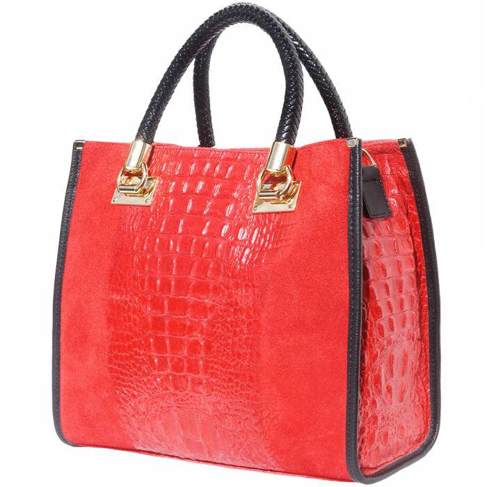 Italian Artisan Womens Open Tote Leather Handbag Made In Italy - Oasisincentives