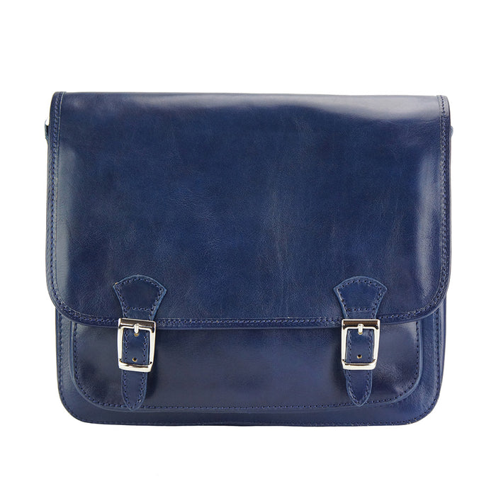 Italian Artisan Palmira Messenger Bag Crafted in Vacchetta Leather Made In Italy Unisex
