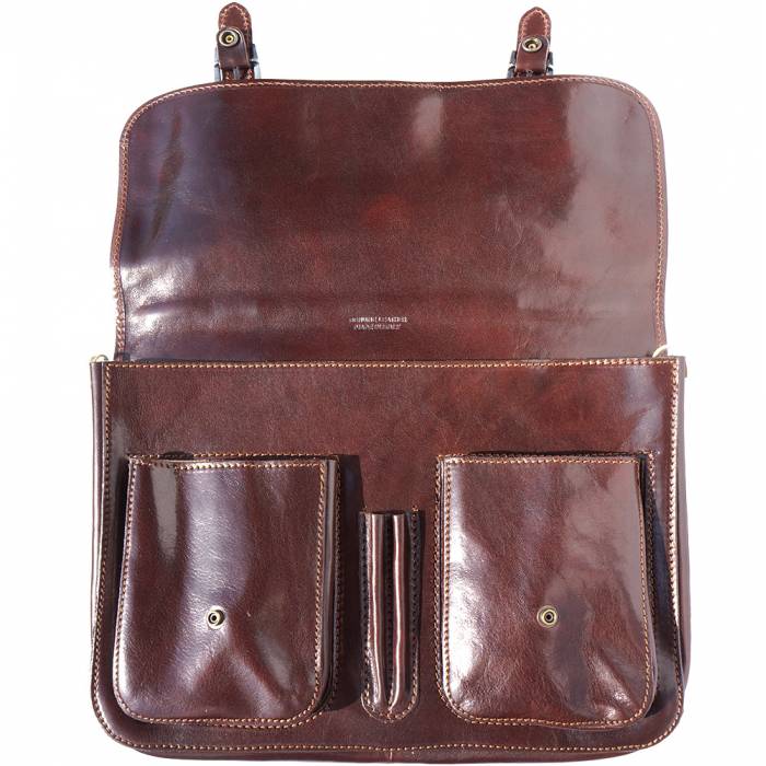 Italian Artisan Unisex Luxury Handmade Briefcase Genuine Calf Leather Made In Italy - Oasisincentives