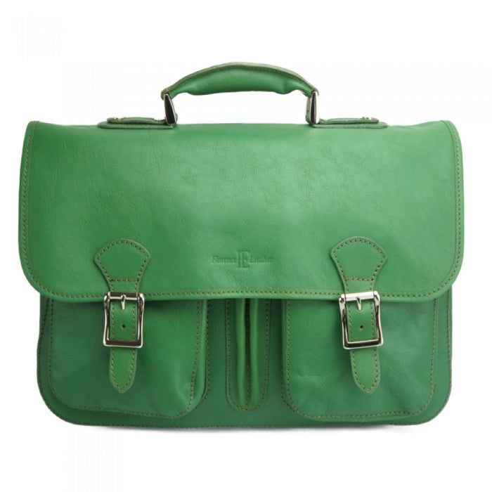 Italian Artisan Unisex Luxury Handmade Briefcase Genuine Calf Leather Made In Italy