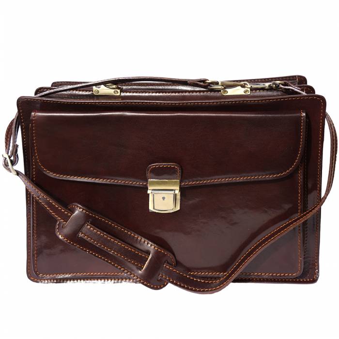 Italian Artisan HANDMADE Leather Briefcase Business Class Made In Italy - Oasisincentives