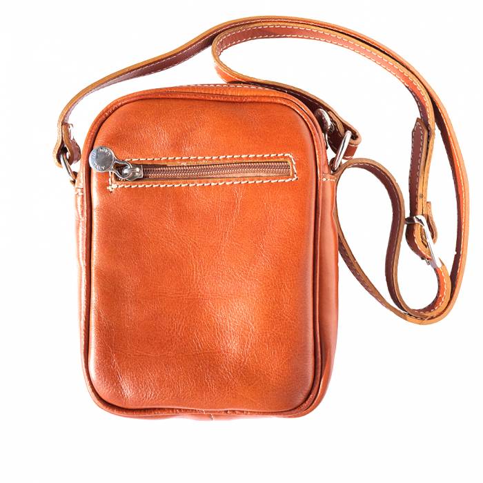 Italian Artisan Unisex Luxury Handmade Genuine Leather Small Travel Bag Made In Italy