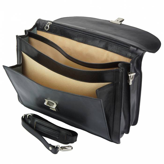 Italian Artisan Beniamino Unisex Luxury Leather Business Briefcase | Made In Italy