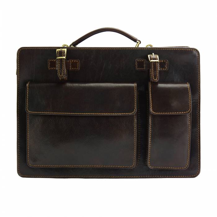 Italian Artisan Daniele Luxury Handmade Leather Briefcase Made In Italy Unisex