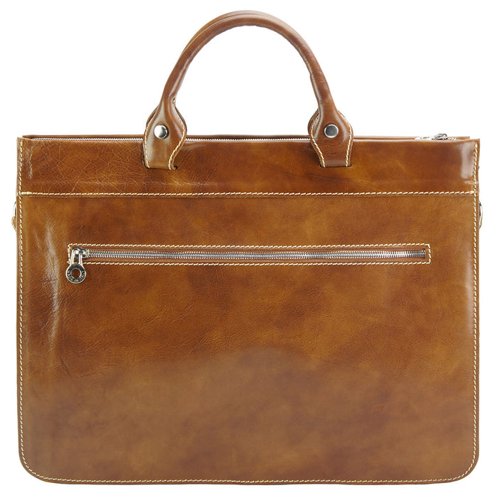 Italian Artisan Donato Business Leather Briefcase Made In Italy Unisex