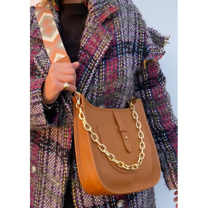 Italian Artisan Chloe Womens Handcrafted Leather Cross-body Handbag Made In Italy