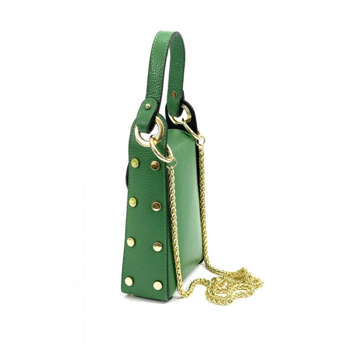 Italian Artisan Beatrice Handcrafted Shoulder Handbag In Genuine Calfskin Leather Made In Italy