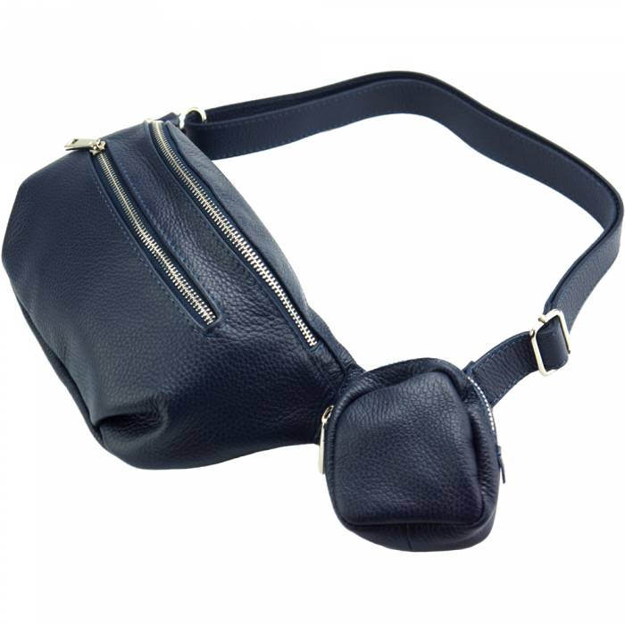 Italian Artisan Luxury Unisex Fanny Pack Outdoor Bumbag in Calfskin Leather Made In Italy