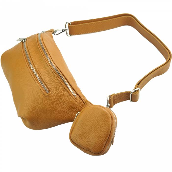 Italian Artisan Luxury Unisex Fanny Pack Outdoor Bumbag in Calfskin Leather Made In Italy