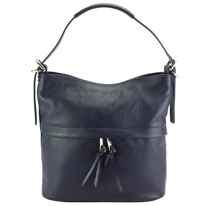 Italian Artisan Letizia Womens Sporty Handbag In Genuine Calfskin Leather Made In Italy