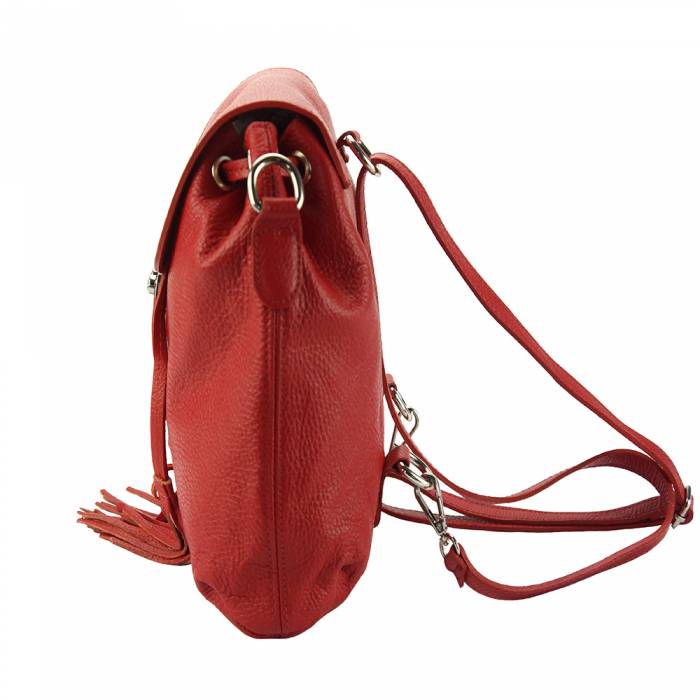 Italian Artisan Bougainvillea Womens Soft Calfskin Leather Sporty Backpack Made In Italy
