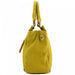 a yellow bag sitting on top of a table 