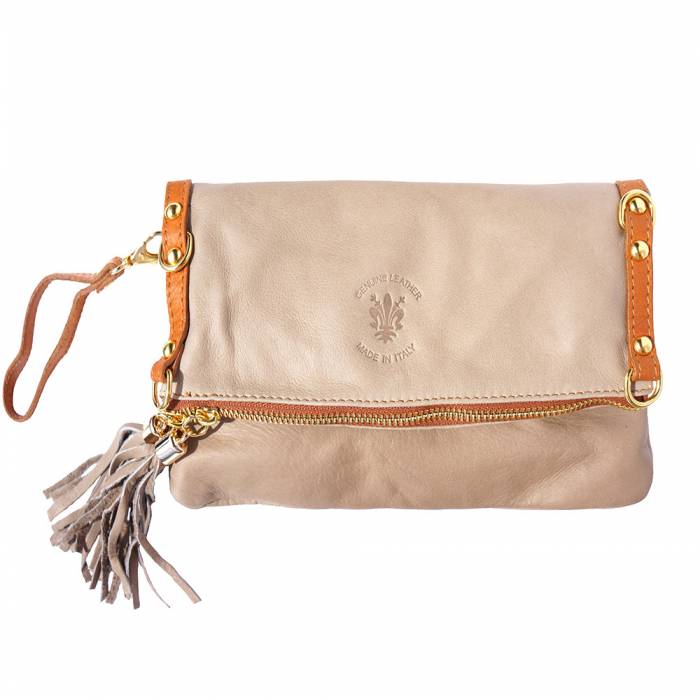 Italian Artisan Giorgia GM Womens Leather Clutch Bag with Adjustable Strap Made In Italy