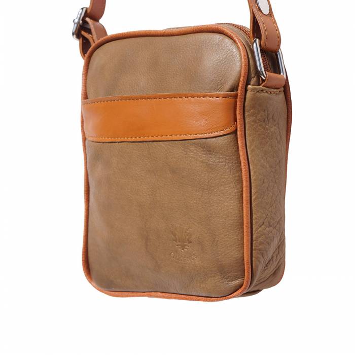 Italian Artisan Mens Shoulder Bag in Soft Genuine Calfskin Leather Made In Italy