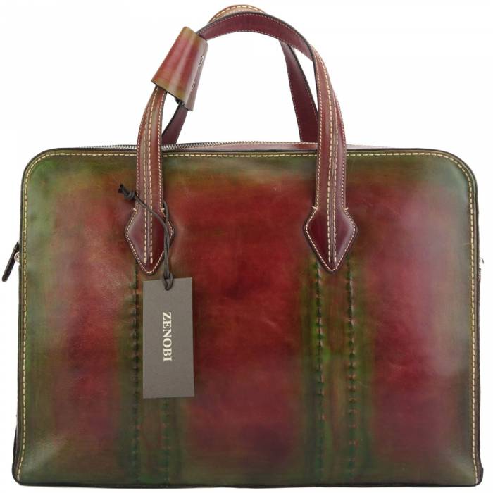 Italian Artisan Zenobi Unisex Luxury Handmade Leather Business Bag Made In Italy