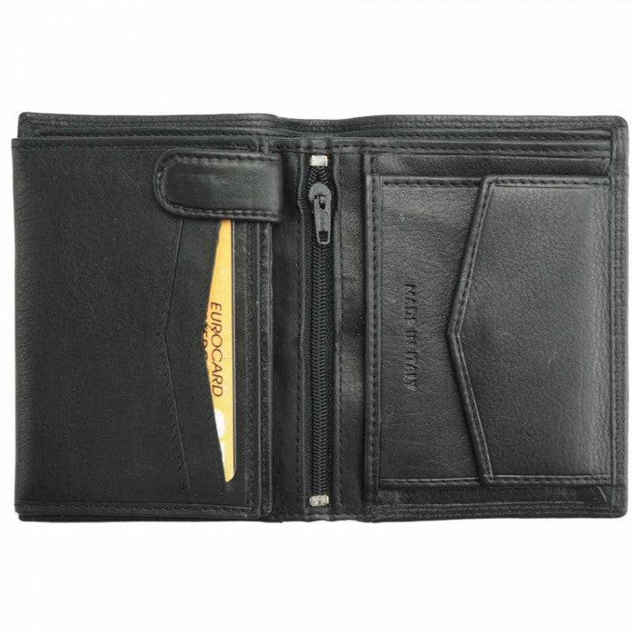 Italian Artisan Pierre Mens Vertical Leather Wallet Made In Italy