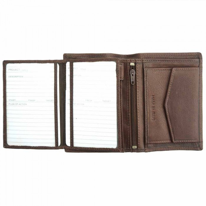 Italian Artisan Pierre Mens Vertical Leather Wallet Made In Italy