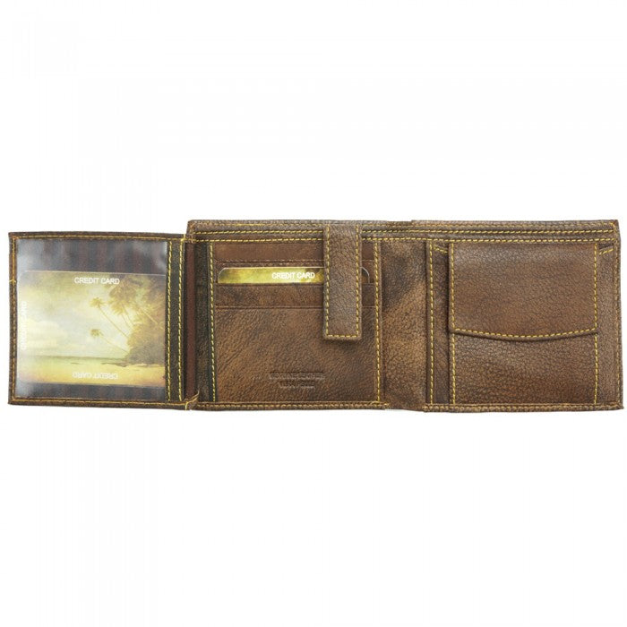 Italian Artisan Alfonso Mens Wallet Handcrafted In Vegetable Tanned Tuscan Leather Made In Italy