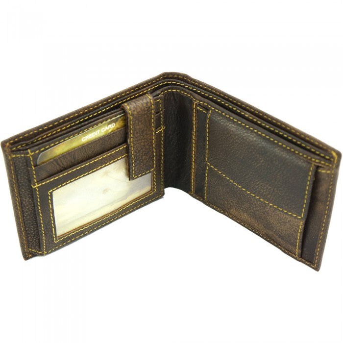 Italian Artisan Alfonso Mens Wallet Handcrafted In Vegetable Tanned Tuscan Leather Made In Italy