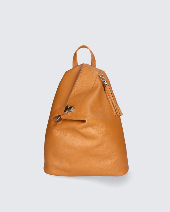 Italian Artisan TUTTI PORTANO Women's Backpack Bag In Genuine Dollar Leather Made In Italy