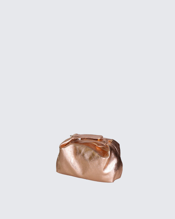 Italian Artisan Womens Handcrafted Mini Shoulder Handbag in Genuine Dollaro Leather Made In Italy