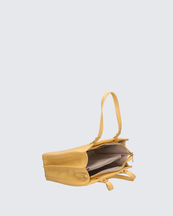 Italian Artisan Womens Handcrafted Shoulder Handbag In Genuine Dollaro Leather Made In Italy