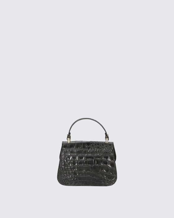 Italian Artisan Women's Handcrafted Croc Print Leather Handbag Made in Italy