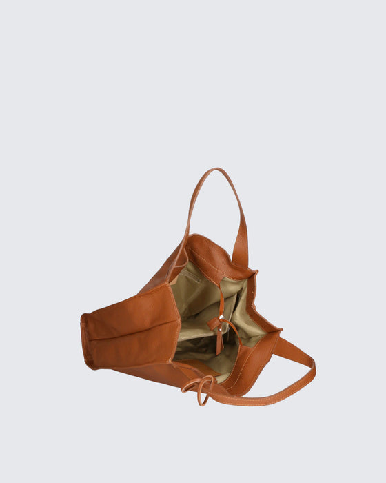 Italian Artisan Womens Handcrafted Leather Shoulder Bag in Genuine Dollaro Leather Made In Italy