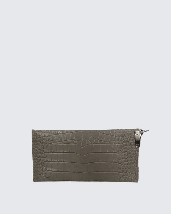 Italian Artisan Womens Wallet in Genuine Crocodile Print Leather Made In Italy