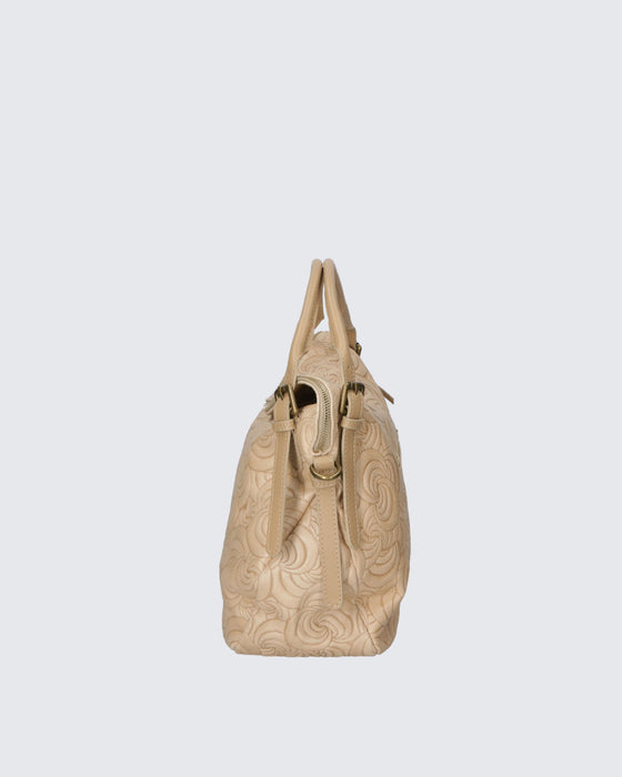 Italian Artisan TUTTI PORTANO Womens Printed Suede Leather Handbag Made In Italy
