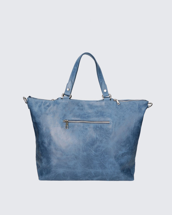 Italian Artisan Women's Double Compartment Shopper Handbag in Genuine Printed Suede Leather | Made in Italy