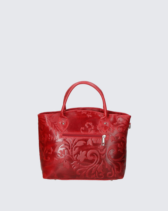 Italian Artisan TUTTI PORTANO Womens Handcrafted in Genuine Smooth Printed Suede Leather Handbag Made In Italy