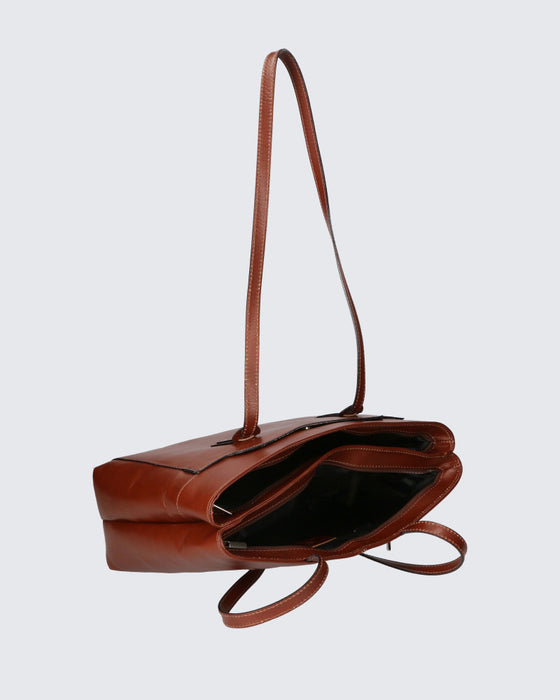 Italian Artisan TUTTI PORTANO Womens Shoulder Handbag in Genuine Cowhide Leather Made In Italy