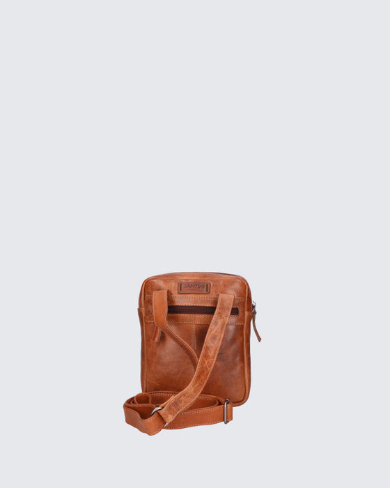 Italian Artisan Men's Handcrafted Adjustable Leather Shoulder Bag | Genuine Greased Calfskin | Made in Italy