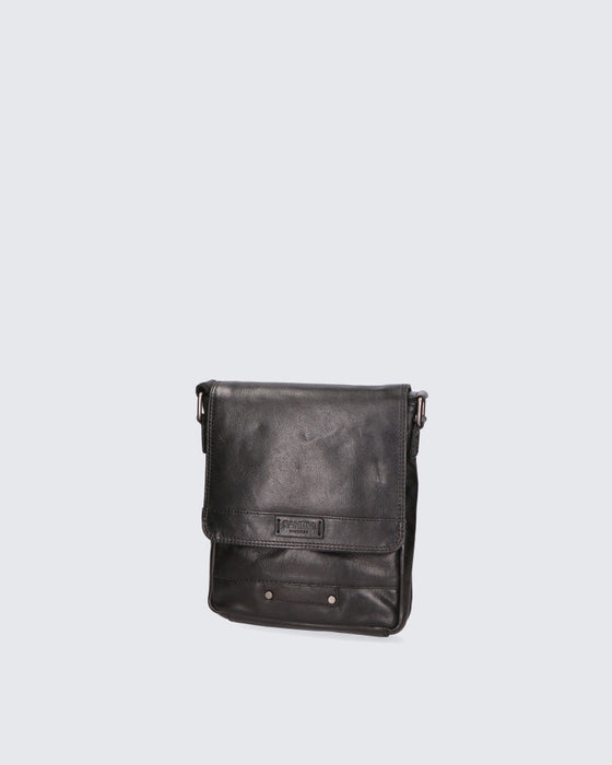 Italian Artisan Santini Men's Leather Shoulder Bag | Genuine Greased Calfskin Leather | Made in Italy