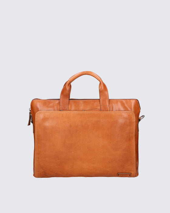 Italian Artisan Santini Briefcase Laptop Bag | Genuine Greased Calfskin | Made in Italy