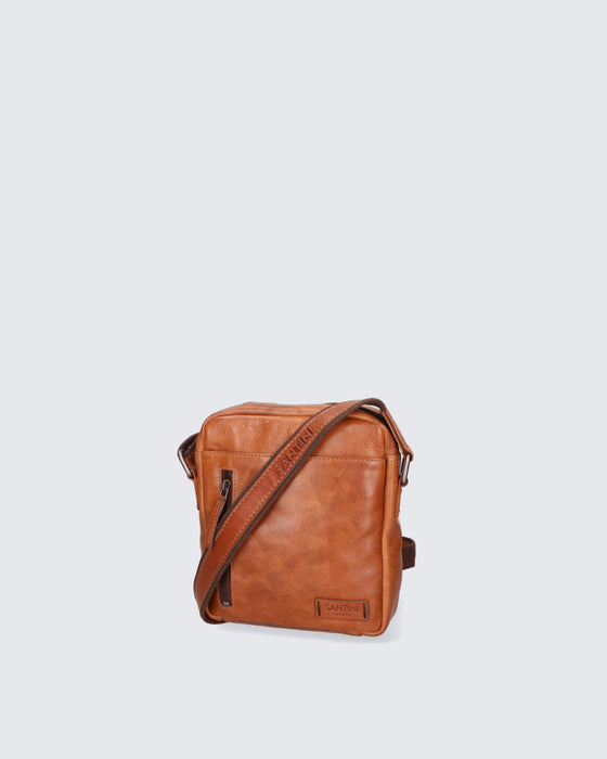 Italian Artisan Santini Men's Leather Shoulder Bag | Handcrafted in Italy